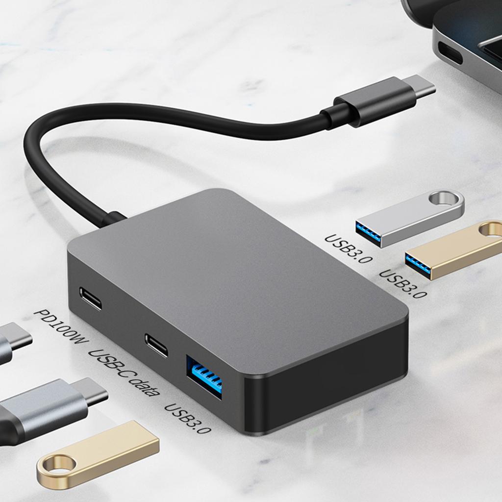 5 в 1 TYPE-C+USB3.0*3+PD100W+USB-C Адаптер-хаб с интерфейсом для передачи данных док-станция для MacBook