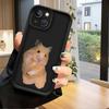 Милый чехол для телефона черного цвета с принтом хомяка, подходит для iPhone 17 16 15 14 13 12 11 Pro/ Max /Plus, противоударный и защищающий от падений