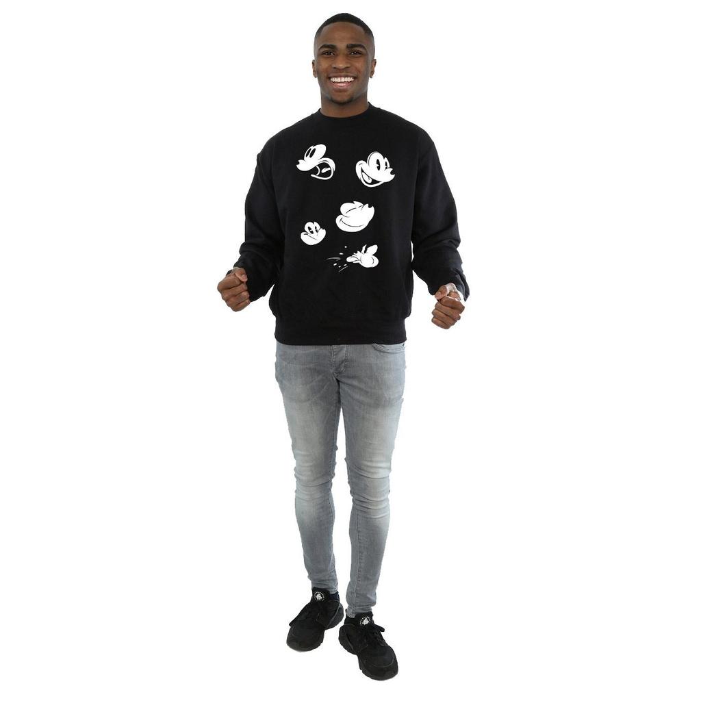 Disney Mens Mickey Mouse Faces Sweatshirt