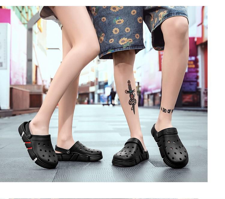 Мужские сандалии Hole Shoes: Уличные тапочки больших размеров для путешествий и пляжа.