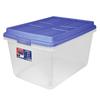 Clear Plastic Storage Bin 72 Quart Stackable with HI-RISE Lid Durable Organizer Garage Home Adult Use Carrying Handles