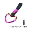 Цветной автомобильный буксировочный ремень Tsurikawa Ring Heart JDM Train Bus Handle Strap Styling Drift Charm Strap Auto Accessories