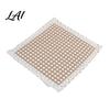 Chair Pad with Ties Cotton Linen Ties Square Summer Seat Lace Soft Yarn Trim 15.75" x Breathable Washable Mat for Dining Office Rattan