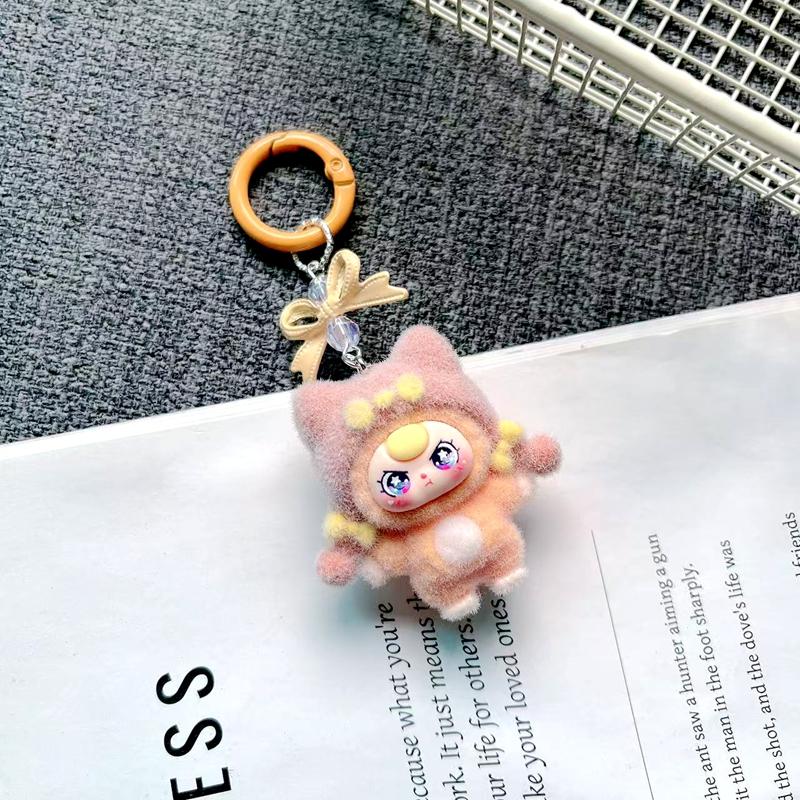 Cute Plush Keychains Party Gifts Kawaii Keychain Phone Chain New Year Xmas Party Favors Gift Baby Face Cute Aesthetic Keychain