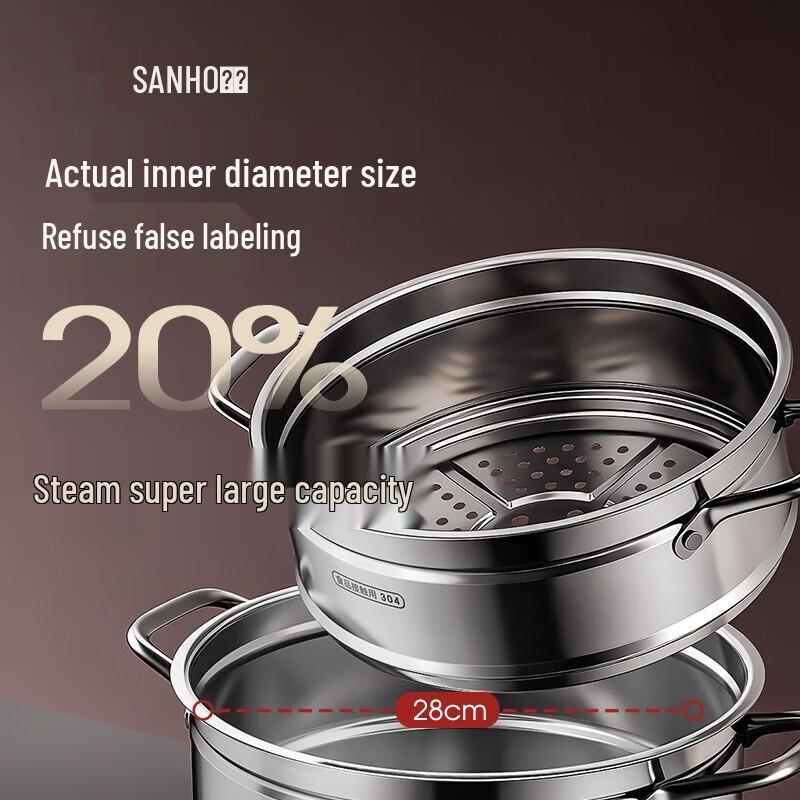 Sanhe 3-Layer Stainless Steel Steamer Pot