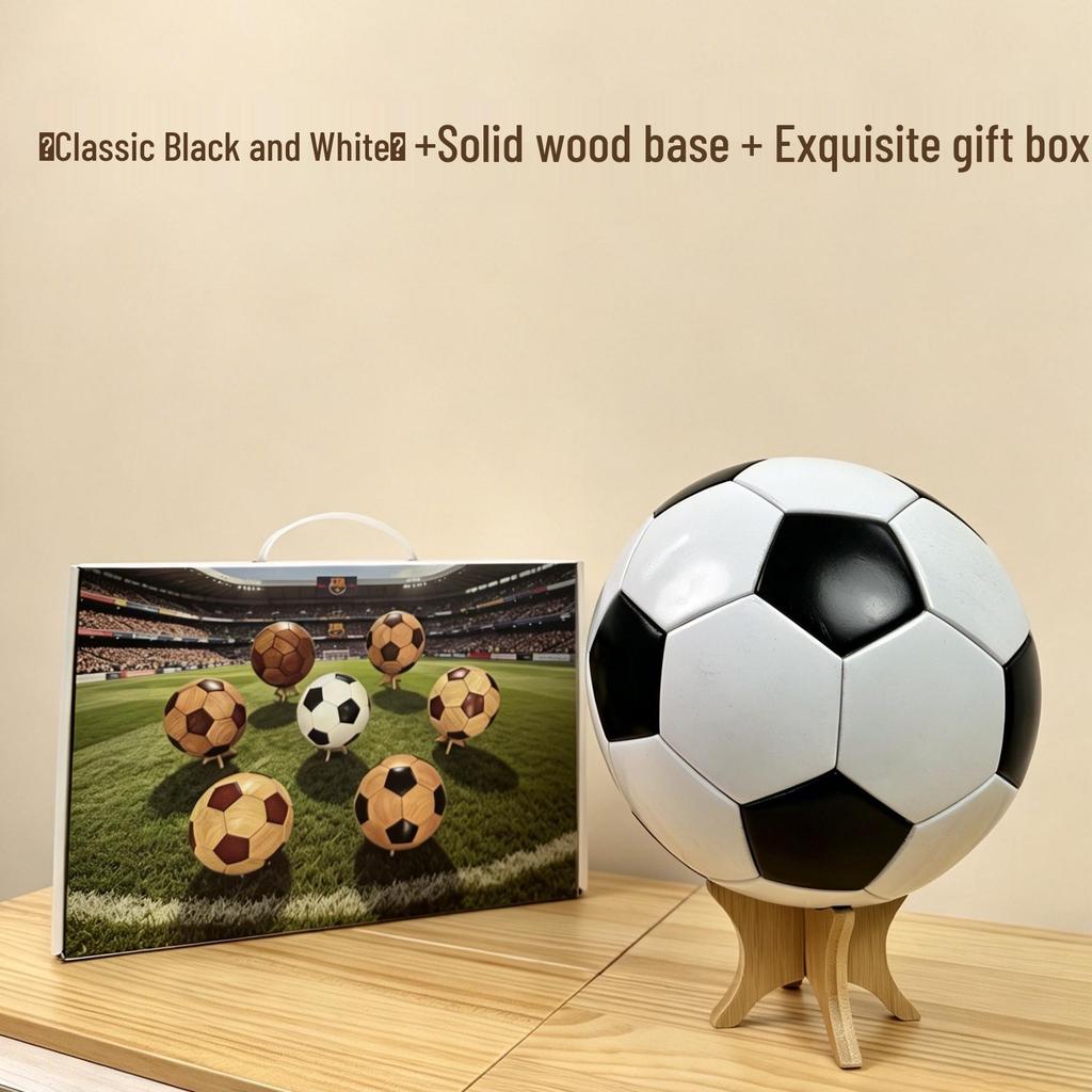 Solid Wood Football Building Blocks Puzzle - Children's Educational Toy & Home Decoration Gift Box