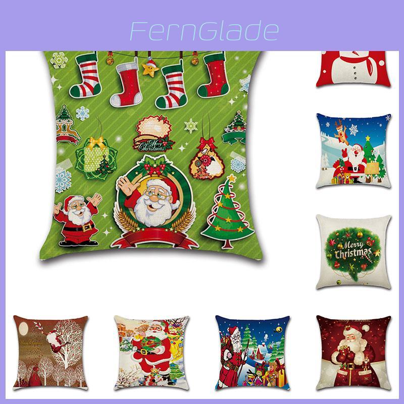 Праздничные рождественские наволочки Красивая хлопково-льняная наволочка для декора дома