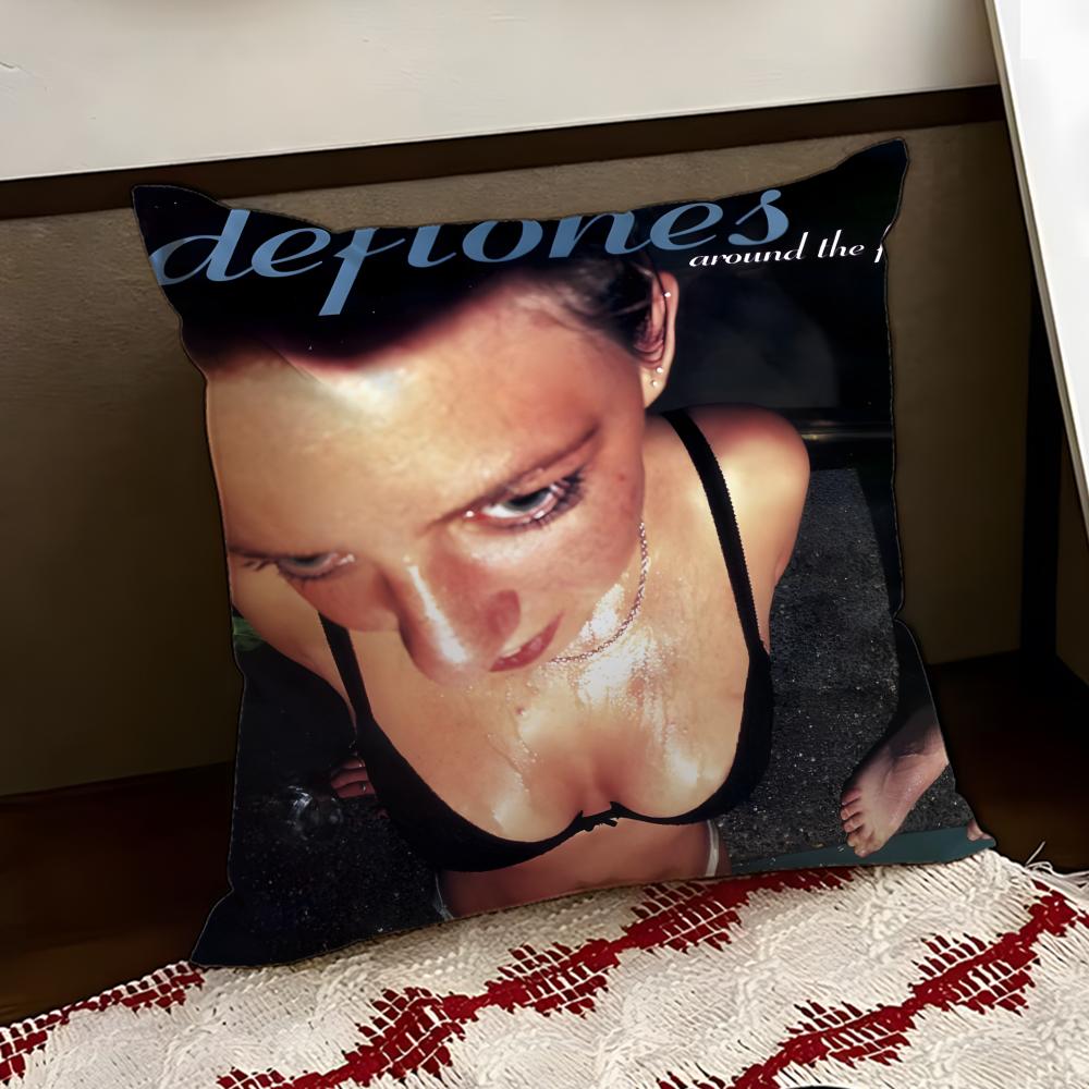 Band DDeftonesS Cushion Cover Reversible Soft Durable Pillow Cover Home Car MultiScene Use for Daily Comfort