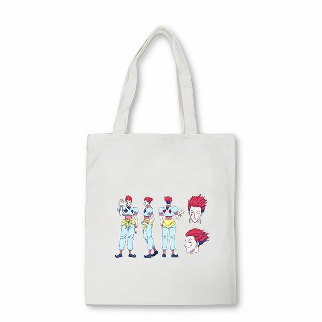 Японская аниме Hunter x Hunter Сумка для покупок Eco Manga Tote Harajuku Сумка-шоппер Женская парусиновая сумка на плечо Killua Zoldyck Hisoka