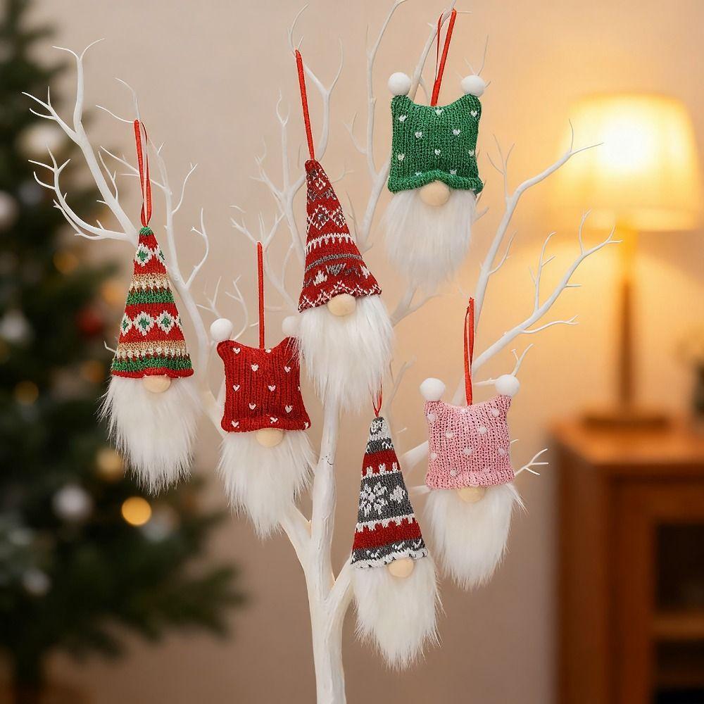 3/6Pcs Faceless Doll Hanging Christmas Tree Pendants New Year Celebration