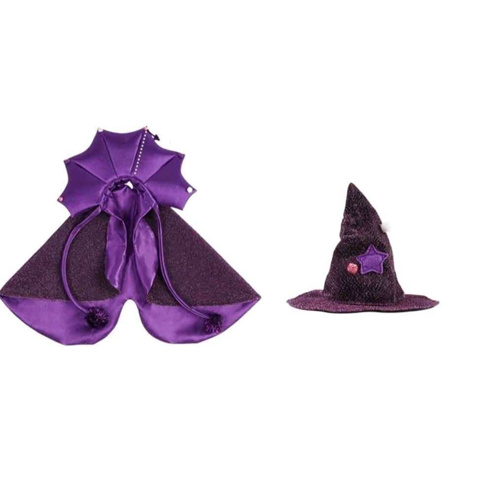 Soft Pet Witch Cloak Star Dog Witch Costume Cute Halloween Pet Cloak Halloween Atmosphere