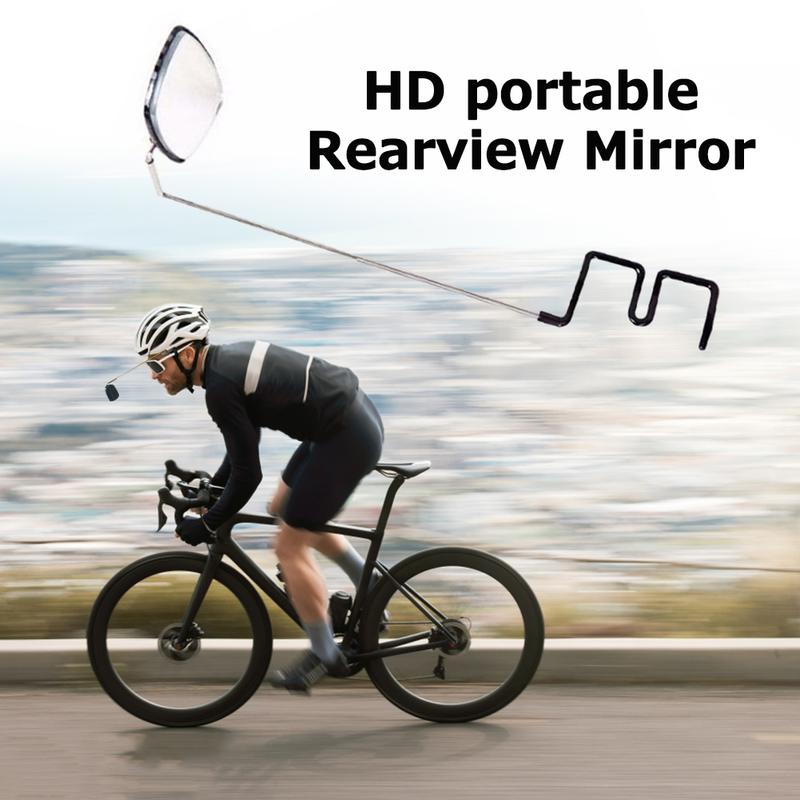Bike Stainless Steel Bicycle Cycling Horse Riding Glass Mirror 360 Adjustment Rear View Mount Mirror Helmet Eyeglass Rear View