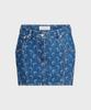 Marine Serre (W) Regenerated Denim Mini Skirt Navy