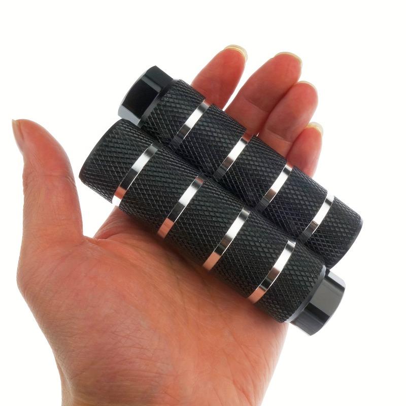 2 шт. Черные алюминиевые велосипедные гвозди с отражающими полосами - Трюковые гвозди для BMX и горных велосипедов для осей 3/8 дюйма