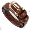 Women's Belt Head Layer Belt Trendy Women's Thin Genuine Leather Belt Fashionable Simple Pin Buckle Dress Decorative Trouser Belt