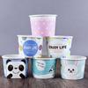 50pcs Paper Cups Birthday Party Favors Dessert Cup with Lid High Quality Cartoon 200ml Small Round Disposable  Ice Cream Bowl