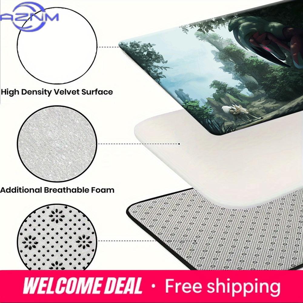 Pokemon Lycanroc Midnight Form Forest Scene Print Non-Slip Doormat, Absorbent Floor Mat for Home Decor