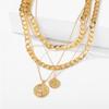 17KM Trendy Multilayered Coin Pendant Necklace for Women Fashion Gold Thick Chunky Chain Choker Necklace Jewelry Party