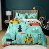 Christmas Duvet Cover Set Santa Claus Deer Printed Bedding Set Merry Christmas Christmas Polyester Comforter Set Soft Bedclothes