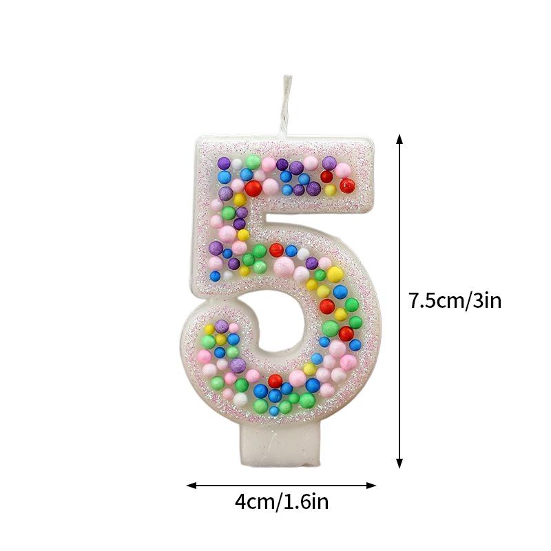 Colored Balls Digital Candles Unique 0-9 Number Birthday Cake Candles Fun Glitter Cupcake Topper Wedding Birthday Party Supplies