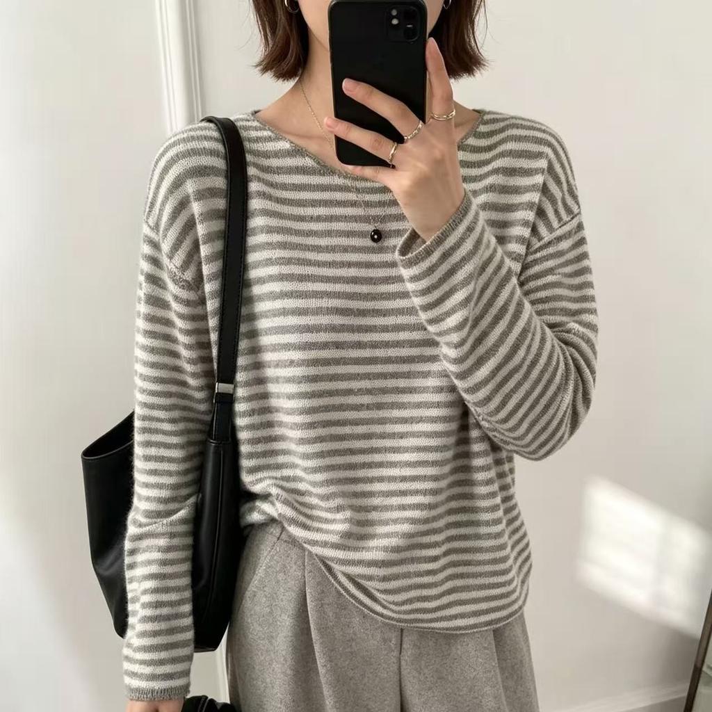 Women Autumn Winter Loose Knitted Sweater Soft Warm Long Sleeve Solid Color Casual Oversized Pullover Daily Streetwear Tops