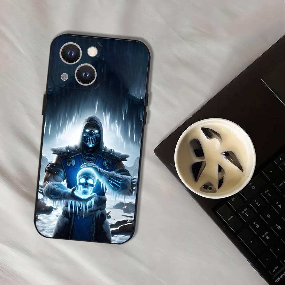 Игровой чехол MK Sub Zero для iPhone 17,16,15,14,13,12,11,Pro,XS,Max,XR,Plus,E,SE4,Mini Черный мягкий чехол