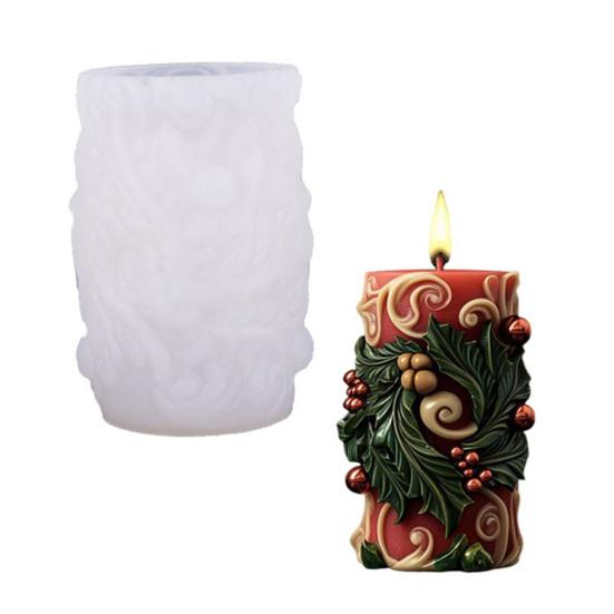 Рождественская форма для свечей 3D рельефный Санта Елка Снеговик Цилиндрическая силиконовая форма для смолы свечей мыла рукоделия торта шоколада