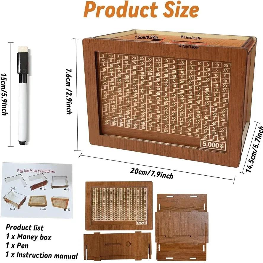 Копилка для сберегательных денег, копилка в виде доллара, декоративная копилка, ретро-коробка из дерева, многоразовая, 10000 копеек, копилка для монет, наличные