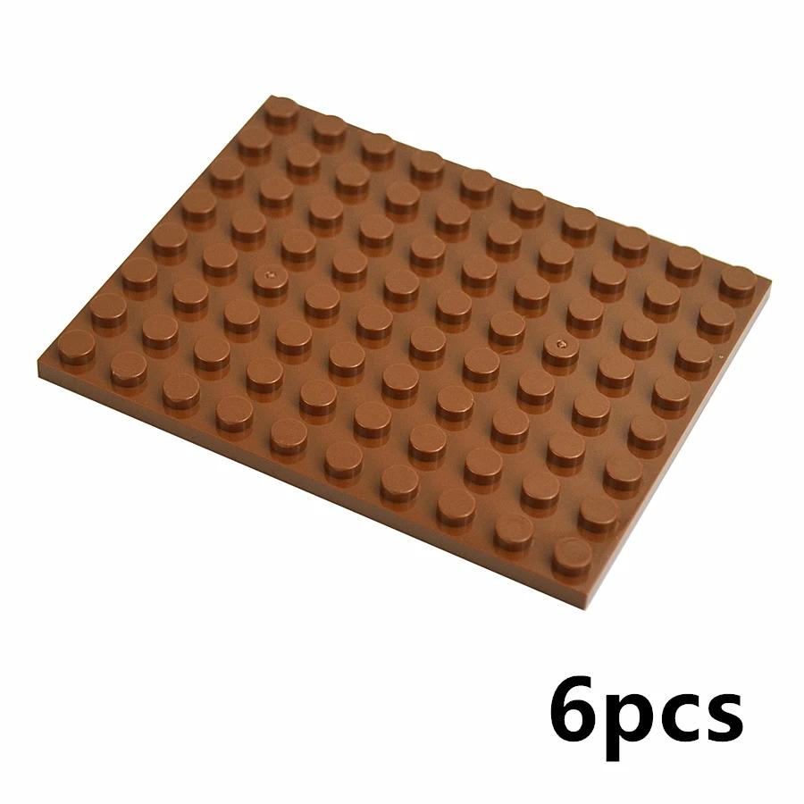 Конструктор DIY Фигурки Тонкие Пластины Кирпичики Размер 8 x 10 Точек 6 шт. Совместимый Бренд Образовательные Строительные Творческие Игрушки