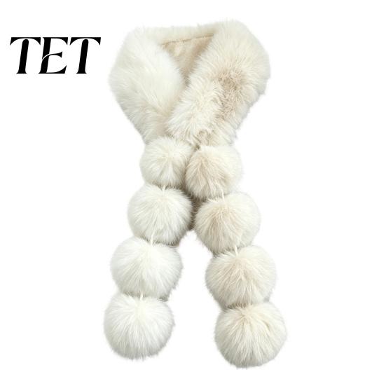 Convenient Magnetic Closure Scarf Women Faux Fur Scarf, Winter Neck Warmer with Buckle, Soft Fluffy Elegant Draping Design Plush Long Collar for Cold
