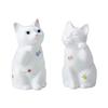 Noritake Высота Ширина Пара счастливых кошек 2 Цветочный орнамент из костяного фарфора, прибл.. 12см, примерно. 6,5 см, набор, детали, узор, P45523/AC4489