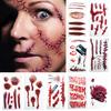3D Halloween Bloody Scar Temporary Tattoo Sticker Cosplay Body Art Makeup Decal