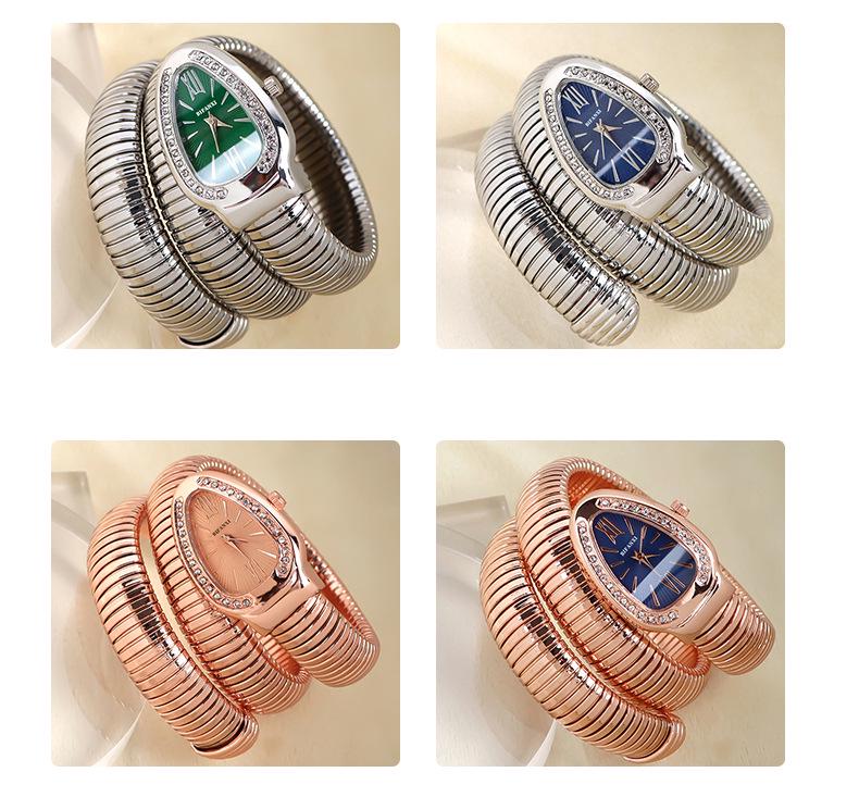 Женский модный браслет в форме змеи с кварцевыми часами - Креативный хип-хоп стиль