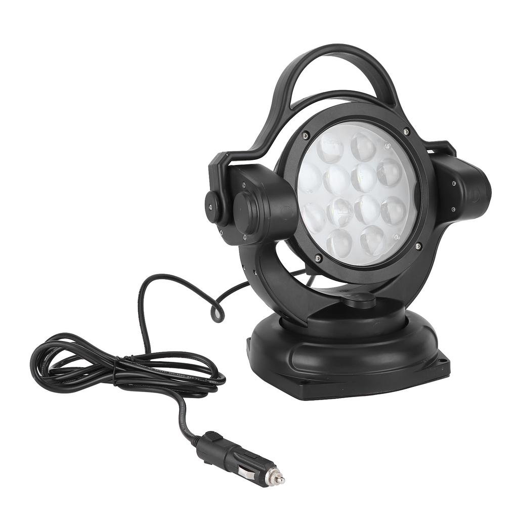 Boat Searchlight 60W 12‑24V 6500LM 360 degrees Rotaty 12 LED Chips with Remote Control Outdoor Lamp