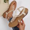 Fashion Casual Clip Toe Women Flat Sandals Crystal Wedges Flip Flops Shoes Woman 2025 Trend Summer Comfort Dress Bohemian Slides Mujer