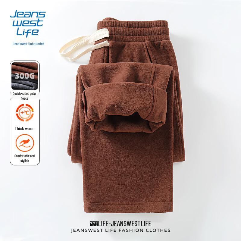 JEANSWEST LIFE Мужские повседневные брюки прямого кроя на флисовой подкладке