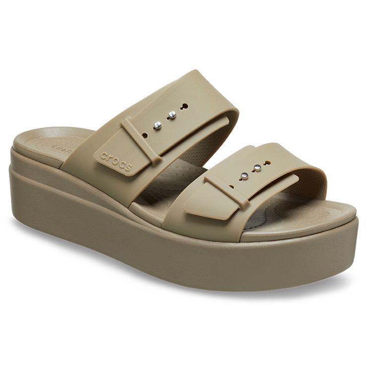Crocs Simple Elegant Comfortable Slide Sandals Women Footwear Khaki 207431-260