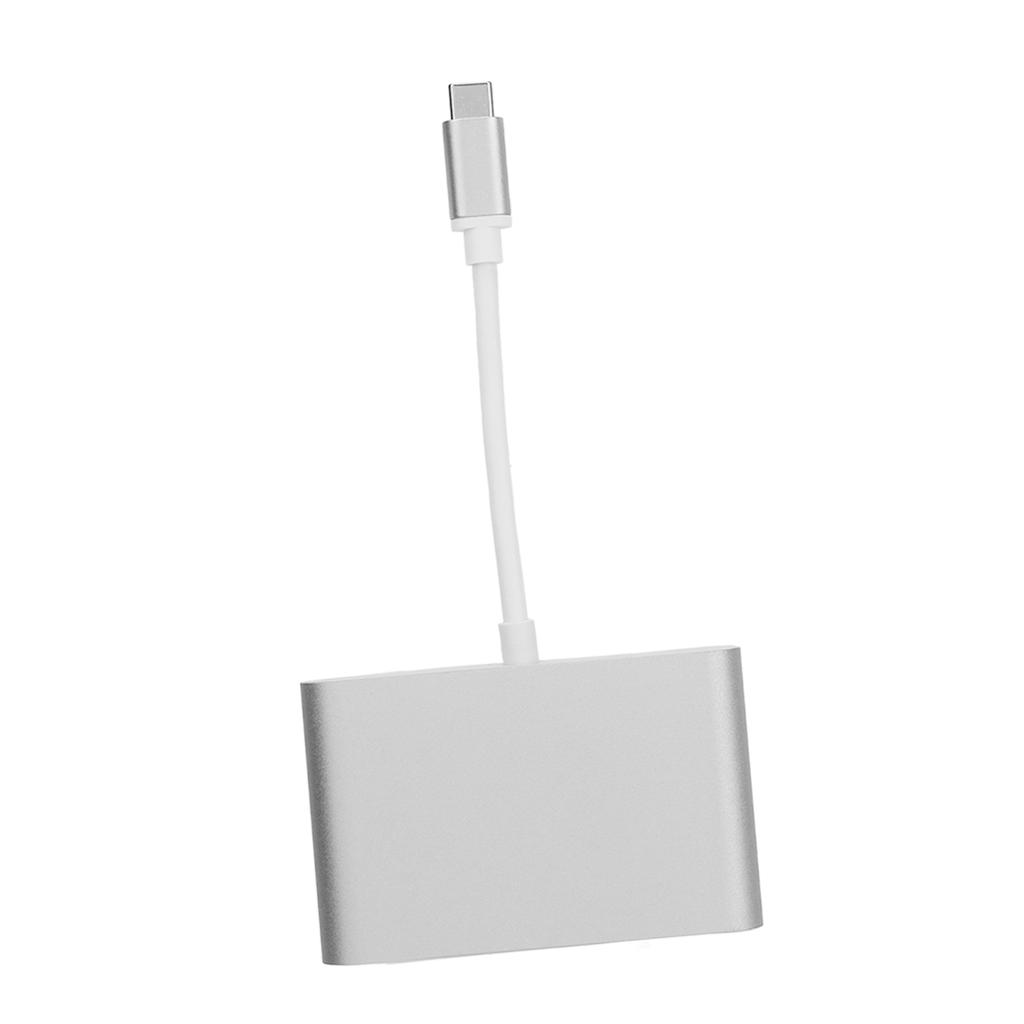 USB 3.1 Type-C на VGA Адаптер Хаб PD 3-в-1 Док-станция Алюминиевый Type-C на VGA Адаптер Серебристый