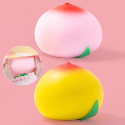 Сочный Персик Игрушка для Снятия Стресса Симуляция Розово-Желтого Персика Сжимаемая Игрушка Декомпрессия Форма Фрукта Сенсорная Игрушка-Антистресс