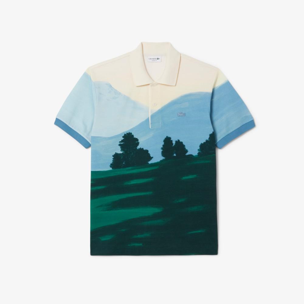 [lacoste] Men's LANDSCAPE All-Over Jacquard Short-Sleeve Polo Shirt PH5895-55N9IX