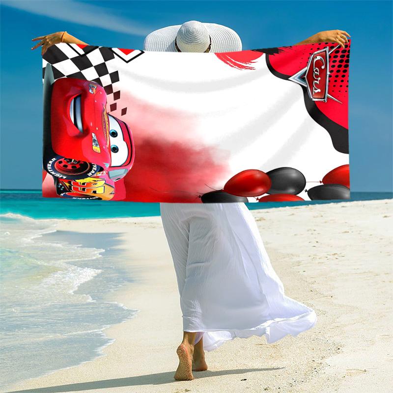 1pc Mcqueens Race Day Beach Towel, Highly Absorbent, Soft Comfortable, Yoga, Swimming, Fitness, Camping, Beach Activities. B730040
