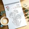 Цветочная раскраска для взрослых и студентов, снятие стресса, раскраски, односторонние страницы, переплет на пружине сверху, креативная книга арт-терапии для раскрашивания