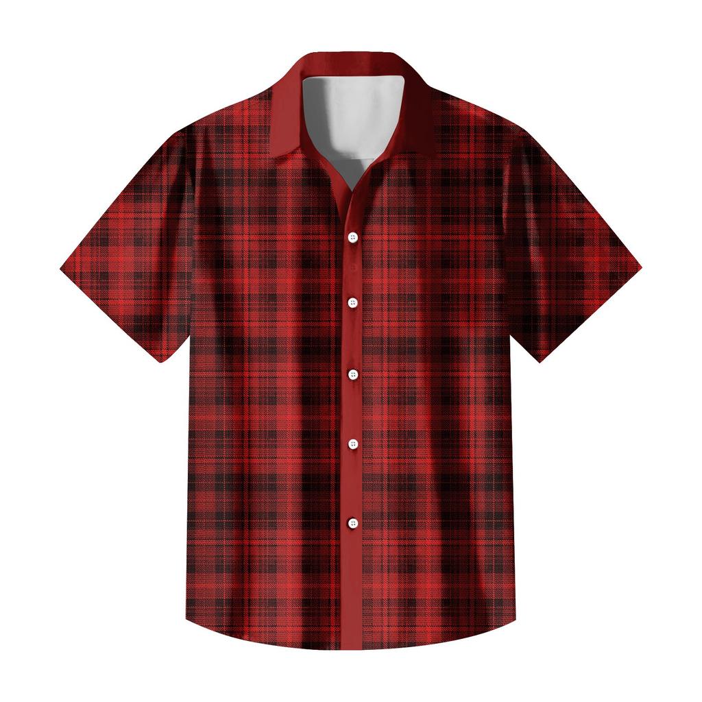 Мужская повседневная рубашка с короткими рукавами, облегающая, стильная, с гавайским принтом