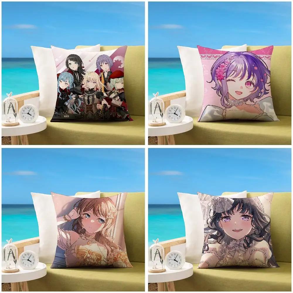 BBang Dream Ave Mujica Cartoon Pillow Case Sofa Decorative Cushion Covers Dustproof And Miteproof Invisible Zipper