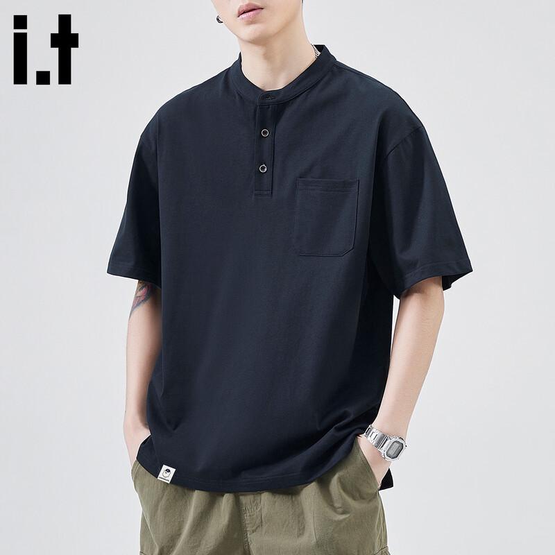 :Мужская американская футболка-henley с коротким рукавом CHOCOOLATEIT
