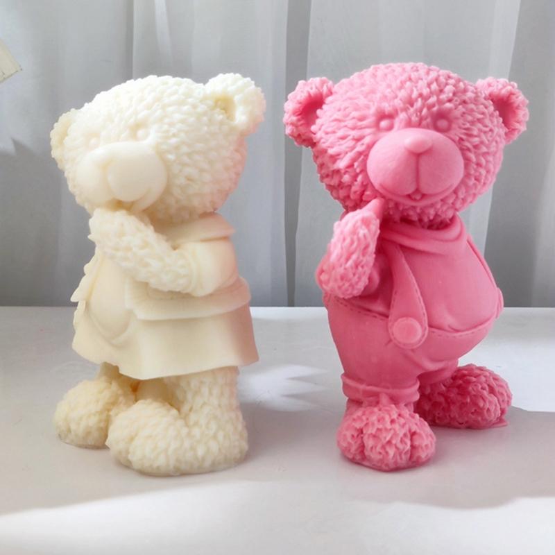 3D Силиконовая форма для свечей в форме стоящего медведя для DIY ручной работы, Форма для изготовления свечей-украшений, Форма для поделок, Инструмент для изготовления, Форма для выпечки