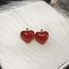 Oil Exquisite Simple Heart Ear Buckle Korean Style Earrings Enamel Stud Earrings Women Jewelry