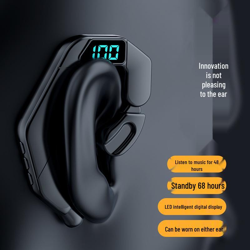 Bluetooth-наушники V19: Новая модель с цифровым дисплеем, односторонний зажим-клипса, не внутриканальная конструкция для спорта и бизнеса.