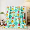 Cute Underwater Cartoon Fish Pattern print blanket soft and cozy perfect for the living room bed sofa or a nap,gift