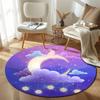 Eclectic Round Galaxy Multicolor Rug Pad, Non-Slip Floor Mat for Bathroom